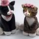 Tuxedo Cat and Tabby Cat, Custom Wedding Cake Topper, Personalized Wedding Cake Topper, Handmade Cake Topper, Wedding Decoration, Cats