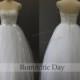 2015 White Beading Embroidery strapless Zipper-up with fake button Tulle Wedding dress/Wedding Party/graduation prom dress/Free custom 0107