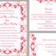 DIY Wedding Invitation Template Set Editable Word File Instant Download Printable Peach Invitation Red Wedding Invitation Beige Invitations