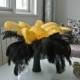 100pcs/lot 12-14inches perfect Gold and black Ostrich feathers for Wedding Centerpiece wedding decor