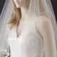 wedding veil - 25x30 waist length bridal veil - 2 layer with quarter inch ribbon trim