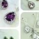 Bridesmaid Jewelry - Diamond Bridesmaid Jewelry - Pear Drop Earrings - Bridal Earrings - Birthstone - Davids Bridal