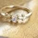 Diamond 14k Gold Scroll Engagement Ring - Size 6 Ready To Ship