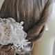 Romantic Wedding Hair Flowers, Bridal Hair Piece, Head Piece, Crystals, Pearls, Silver, Gold, Rose Gold - ECHO