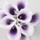 Real Touch Calla Lilies Light Picasso Purple Bouquets for Bridal Bouquet Wedding Centerpieces Home Decoration