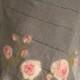 Linen Shawl Cape Clothing Natural Gray Pink Roses Flowers Felted Wool mothers day gift