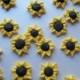 Royal icing mini sunflowers --  Autumn Fall -- Cake decorations cupcake toppers edible (24 pieces)
