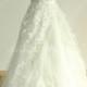 Deep v neckline Unique designed lace tulle ruffled A line wedding dress