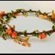 BRENDA LEE Juicy orange flowers with leaves head wreath/bridal crown/circlet/flower girl halo/crown/wedding/