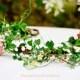 BRENDA LEE Mini pink flower / red flower head wreath/garland/bride/bridesmaid/girl/circlet/halo/woodland/hair ring/green millinery