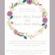 DIY Wedding Invitation Template Editable Word File Instant Download Printable Purple Invitation Wreath Wedding Invitation Floral Invitation