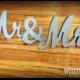 Silver Glitter Mr and Mrs Wedding Sign - Mr & Mrs Freestanding Sign - Silver Mr and Mrs Wedding Table Decor- Wedding Decor- Mr and Mrs