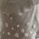 Linen Scarf Natural Gray Shawl Wrap Stole with Crocheted Flower