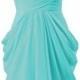Tiffany Blue Strapless Short Chiffon Bridesmaid Dress