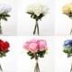 10 Pc. Custom Rose Bouquet Set, Bride's Bouquet, Maid of Honor Bouquet, 3 Bridesmaids Bouquets, 5 Boutonnieres 6 colors to choose from