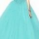 Tiffany Blue Ball Gown Beaded Wedding Dress