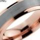 Tungsten Ring Rose Gold Wedding Band Ring Tungsten Carbide 6mm 18K Tungsten Ring Man Wedding Band Male Women Anniversary Matching