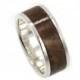 Platinum Ring, Unique Wood Ring with Kauri Wood Inlay, Wooden Wedding Band, Other   Metals available, Ring Armor Included