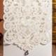 50 Vertical Ivory Classic Style Wedding Invitations