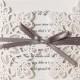 50 Laser Cut Wedding Invitations with Bow knot
