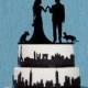 Bride and groom cake topper,cake topper with dog/cat,engagement cake topper,rustic wedding cake topper,unqiue wedding toppers with dog/cat