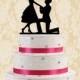 Silhouette cake topper, wedding cake topper, proposal cake topper, romantic cake topper