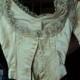 Museum Quality 19th C French Wedding Bodice with Stays Original Deacession Embroidered silk Floral Trim Victorian