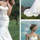 Strapless Ruched Sweetheart Wedding Dresses with Pleated Skirt