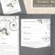 Pocket Wedding Invitation Template Set DIY EDITABLE Word File Download Floral Invitation Gray Wedding Invitation Printable Invitation