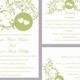 DIY Wedding Invitation Template Set Editable Word File Instant Download Printable Green Invitation Olive Wedding Invitation Heart Invitation