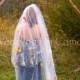 FULL LENGTH Veil with LEAVES and crystals Country Rustic Wedding