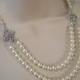 McKayla Bridal Pearl Necklace, Vintage Style Bridal Necklace, Bridesmaid Jewelry