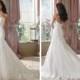 Strapless A-line Softly Curved Neckline Lace Mermaid Wedding Dresses