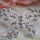 2 pcs Butterfly Rhinestone Crystal Brooch Embellishment for Brooch Bouquet Crystal Wedding Supply Bridal shoe clips 42mm 592092