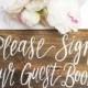 Wedding Guest Book Sign, Rustic Wooden Wedding Sign, Sign Our Guestbook, The Paper Walrus