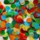 Tissue Confetti, Rainbow Color Confetti, Hungry Caterpillar Confetti - Circle Shaped