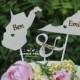 State Cake Topper Set with Heart Cut Out, Wedding Cake Topper, Anniversary Cake Topper, Engagement Party, Bridal Shower Cake Topper