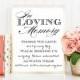 In Loving Memory Wedding Sign Memorial Table Frame 8x10 Printable PDF INSTANT DOWNLOAD