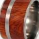 Wooden Wedding Band, Ironwood Inlay Titanium Ring, Ring Armor Waterproofing, Ring Armor Included