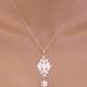 Rose Gold Bridal necklace, Simple Wedding necklace, Wedding jewelry, Swarovski crystal necklace, Pendant necklace, Vintage style, ASHLYN