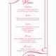 Wedding Menu Template DIY Menu Card Template Editable Text Word File Instant Download Fuchsia Hot Pink Menu Template Printable Menu 4x7inch