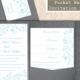 Pocket Wedding Invitation Template Set DIY Instant Download EDITABLE Word File Blue Invitation Printable Elegant Aqua Wedding Invitations
