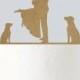 Rustic Wedding Cake Topper - Wooden Cake Topper Rustic Wedding Theme - Bride and Groom - Custom Dogs A619