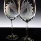 Wedding Glass Set - custom wine glass set dragons etched wine glasses personalised