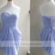 Handmade Sweetheart Ruched Bodice Lavender Short Bridesmaid Dress/ Cocktail Dress/ Wedding Party Dress/ Short Prom Dress
