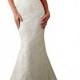 Lace Cap Sleeve Mermaid with Crystal Belt Wedding Dress
