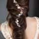 Boho Flower Crown, Gold  and Silver Wire Hair Vine, Gold Hair Wreath, Gold Wedding Flower Hair Vine, Boho Wedding Headpiece - 'BELLA'