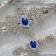 SALE - Wedding Garter Set, Bridal Garter Set, Vintage Wedding, Ivory Lace Garter, Something Blue- Style 100C