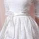 Plus Size Party /White  bridesmaid / /romantic / wedding party  / short  lace dress
