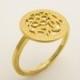 14 karat solid gold ring, Hand made flower gold ring, Unique  wedding ring, Simple gold ring for women, Gold coin ring, Filigree gold ring